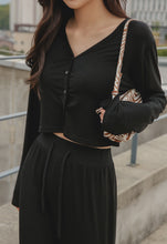 將圖片載入圖庫檢視器 CONCHWEAR 甜美短版鈕扣罩衫 2色