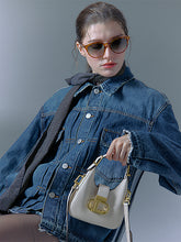 將圖片載入圖庫檢視器 LOEKA Gota S 都會知性白色迷你馬鞍肩背包