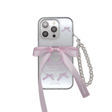 將圖片載入圖庫檢視器 SECOND UNIQUE NAME 透明芭蕾風蝴蝶結粉色手機殼
