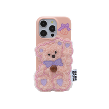 將圖片載入圖庫檢視器 SECOND UNIQUE NAME 蜜桃粉小熊絨毛手機殼