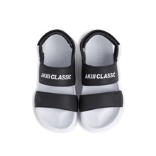 將圖片載入圖庫檢視器 AKIII CLASSIC Quick Slide VER.2 鞋跟魔鬼氈黑白拖鞋
