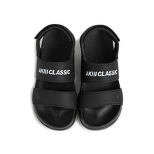 將圖片載入圖庫檢視器 AKIII CLASSIC Quick Slide VER.2 鞋跟魔鬼氈全黑拖鞋