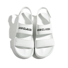 將圖片載入圖庫檢視器 AKIII CLASSIC Quick Slide 鞋跟魔鬼氈白色拖鞋