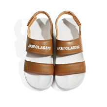 將圖片載入圖庫檢視器 AKIII CLASSIC Quick Slide 鞋跟魔鬼氈咖啡色拖鞋