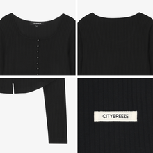 將圖片載入圖庫檢視器 CITYBREEZE 方領排釦造型長袖上衣 (4色可選_白色/灰色/米色/黑色)