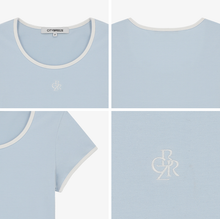 將圖片載入圖庫檢視器 CITYBREEZE 撞色修身短袖上衣 (7色可選_黑色/深藍色/白色/黃色/粉色/紅色/天空藍)