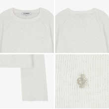 將圖片載入圖庫檢視器 CITYBREEZE 落肩寬鬆透膚針織上衣 (2色可選_黑色/白色)