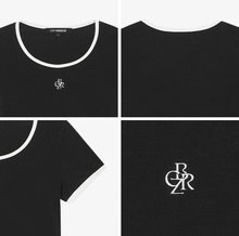 將圖片載入圖庫檢視器 CITYBREEZE 撞色修身短袖上衣 (7色可選_黑色/深藍色/白色/黃色/粉色/紅色/天空藍)