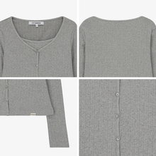 將圖片載入圖庫檢視器 CITYBREEZE 優雅網眼造型兩件式針織套裝 (3色可選_黑色/灰色/白色)