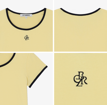 將圖片載入圖庫檢視器 CITYBREEZE 撞色修身短袖上衣 (7色可選_黑色/深藍色/白色/黃色/粉色/紅色/天空藍)