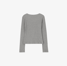 將圖片載入圖庫檢視器 CITYBREEZE 羅紋蕾絲方領長袖上衣 (4色可選_白色/灰色/黑色/天空藍)