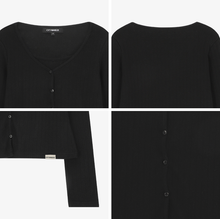 將圖片載入圖庫檢視器 CITYBREEZE 優雅網眼造型兩件式針織套裝 (3色可選_黑色/灰色/白色)