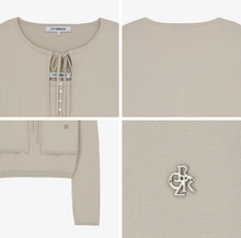 將圖片載入圖庫檢視器 CITYBREEZE 簡約修身綁帶兩件式針織套裝 (3色可選_黑色/白色/卡其色)