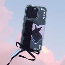 將圖片載入圖庫檢視器 SECOND UNIQUE NAME 黑兔蕾絲綁帶透明保護殼 (Clear Case)