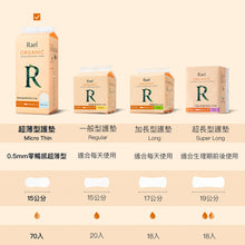 將圖片載入圖庫檢視器 RAEL 100%有機純棉 0.5mm超薄型15cm護墊 (4包)