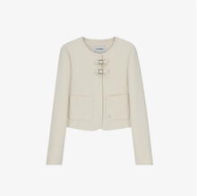 將圖片載入圖庫檢視器 CITYBREEZE 優雅雙扣小香風毛呢外套 (2色可選_象牙白/黑色)