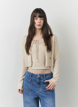 將圖片載入圖庫檢視器 CITYBREEZE 簡約修身綁帶兩件式針織套裝 (3色可選_黑色/白色/卡其色)