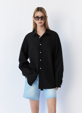 將圖片載入圖庫檢視器 CITYBREEZE 棉質寬版襯衫 (6色可選_黑色/白色/粉色/黃色/深藍色/淺藍色)