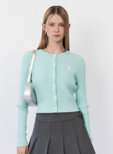 將圖片載入圖庫檢視器 CITYBREEZE 經典LOGO刺繡麻花針織上衣 (6色可選_奶油色/薄荷綠/深藍色/天空藍/黃色/灰色)