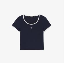 將圖片載入圖庫檢視器 CITYBREEZE 撞色修身短袖上衣 (7色可選_黑色/深藍色/白色/黃色/粉色/紅色/天空藍)