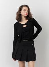 將圖片載入圖庫檢視器 CITYBREEZE 簡約修身綁帶兩件式針織套裝 (3色可選_黑色/白色/卡其色)