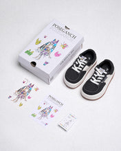 將圖片載入圖庫檢視器 POSE GANCH Mummum C.V Kids 兒童版黑色厚底麵包帆布鞋