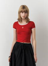 將圖片載入圖庫檢視器 CITYBREEZE 撞色修身短袖上衣 (7色可選_黑色/深藍色/白色/黃色/粉色/紅色/天空藍)