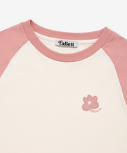 將圖片載入圖庫檢視器 FALLETT Flower Logo 粉色牛角袖T恤