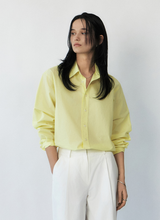 將圖片載入圖庫檢視器 CITYBREEZE 棉質寬版襯衫 (6色可選_黑色/白色/粉色/黃色/深藍色/淺藍色)