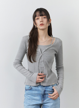 將圖片載入圖庫檢視器 CITYBREEZE 優雅網眼造型兩件式針織套裝 (3色可選_黑色/灰色/白色)