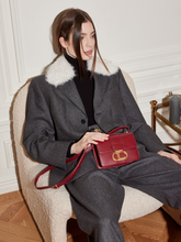 將圖片載入圖庫檢視器 LOEKA Objet S 優雅牛皮勃根地紅方形小包