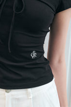 將圖片載入圖庫檢視器 CITYBREEZE 方領綁帶短袖上衣 (2色可選_粉色/黑色)