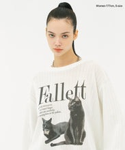 將圖片載入圖庫檢視器 FALLETT Duex Nero 黑貓洞洞米白色針織毛衣