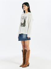 將圖片載入圖庫檢視器 FALLETT Duex Nero 黑貓洞洞米白色針織毛衣