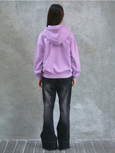 將圖片載入圖庫檢視器 FALLETT 拼貼花朵紫色連帽上衣