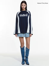 將圖片載入圖庫檢視器 FALLETT Sports Club 運動風藍白撞色長袖上衣 (NMIXX Haewon同款)