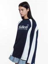 將圖片載入圖庫檢視器 FALLETT Sports Club 運動風藍白撞色長袖上衣 (NMIXX Haewon同款)