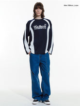 將圖片載入圖庫檢視器 FALLETT Sports Club 運動風藍白撞色長袖上衣 (NMIXX Haewon同款)