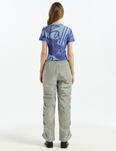 將圖片載入圖庫檢視器 FALLETT Cat Print 印刷貓貓藍色短版T恤