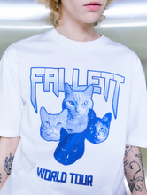 將圖片載入圖庫檢視器 FALLETT Nero Band 四隻貓貓白色短袖T恤
