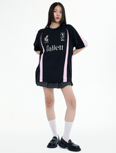 將圖片載入圖庫檢視器 FALLETT Sport Club 足球黑粉撞色短袖T恤