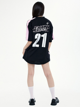 將圖片載入圖庫檢視器 FALLETT Sport Club 足球黑粉撞色短袖T恤