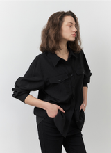 將圖片載入圖庫檢視器 CITYBREEZE 雙口袋天絲襯衫 (4色可選_黑色/白色/天空藍/檸檬黃)