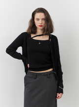 將圖片載入圖庫檢視器 CITYBREEZE 簡約綁帶兩件式針織套裝 (3色可選_黑色/橄欖綠/奶油色)