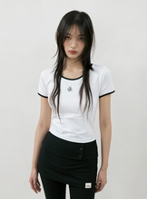 將圖片載入圖庫檢視器 CITYBREEZE 撞色修身短袖上衣 (7色可選_黑色/深藍色/白色/黃色/粉色/紅色/天空藍)