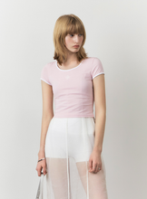 將圖片載入圖庫檢視器 CITYBREEZE 撞色修身短袖上衣 (7色可選_黑色/深藍色/白色/黃色/粉色/紅色/天空藍)