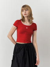 將圖片載入圖庫檢視器 CITYBREEZE 撞色修身短袖上衣 (7色可選_黑色/深藍色/白色/黃色/粉色/紅色/天空藍)