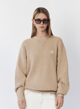 將圖片載入圖庫檢視器 CITYBREEZE LOGO燙布貼八字針織毛衣 (7色可選_象牙白/卡其色/淺綠色/天空藍/灰色/深藍色/黑色)