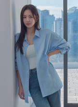 將圖片載入圖庫檢視器 CITYBREEZE 棉質寬版襯衫 (6色可選_黑色/白色/粉色/黃色/深藍色/淺藍色)