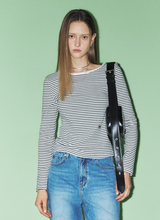 將圖片載入圖庫檢視器 CITYBREEZE 活力撞色滾邊長袖上衣 (3色可選_深藍色/象牙白/條紋)